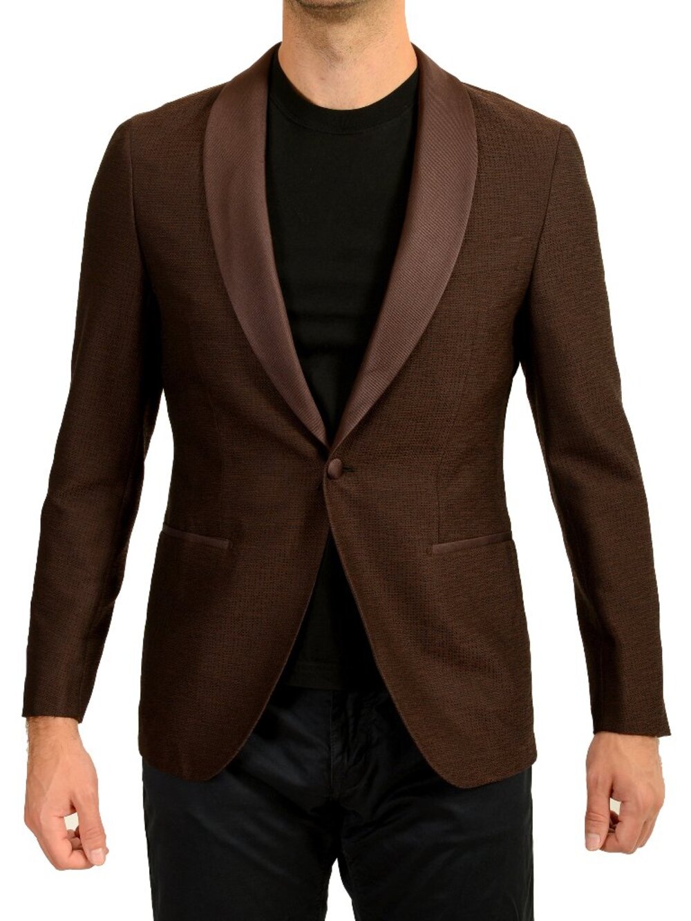 Hugo Boss Men's "L-Heston-ShawlTux252" Silk Wool One Button Blazer US 38R IT 48R